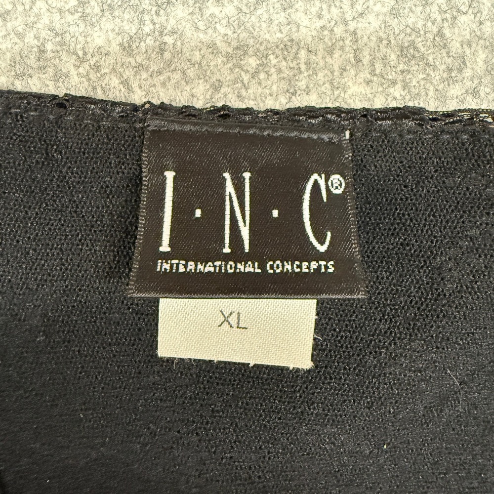 INC International Concepts | Lace Sleeveless Top | XL | Black | Floral Surplice - Picture 2 of 9